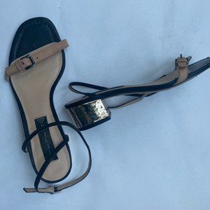 Steven By Steve Madden Low Gold Heels Sandals